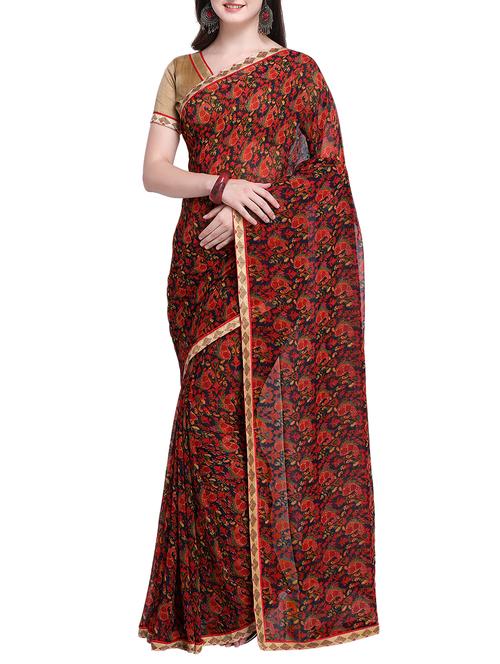 paisley printed saree with blouse - 15414945 - Standard Image - 1