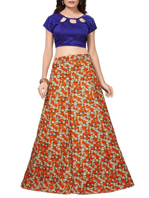Printed flared lehenga - 15414993 - Standard Image - 1