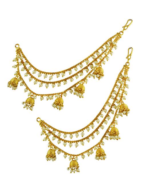 gold metal jhumka earring - 15415009 - Standard Image - 1