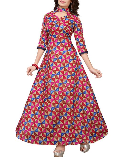 pink satin fit & flare gown - 15415016 - Standard Image - 1