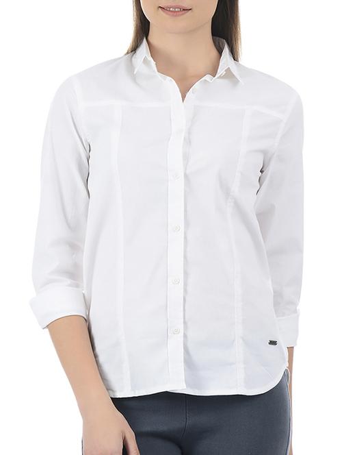rolled up sleeved solid shirt - 15415260 - Standard Image - 1