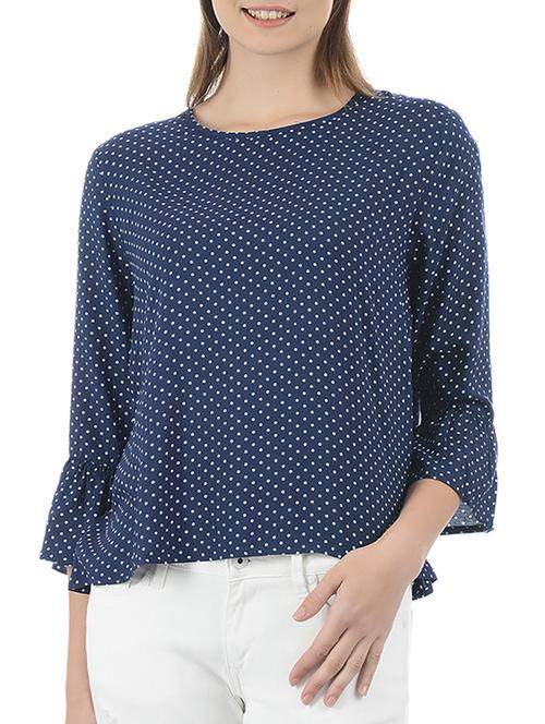polka dots bell sleeved top - 15415271 - Very Small Image - 1