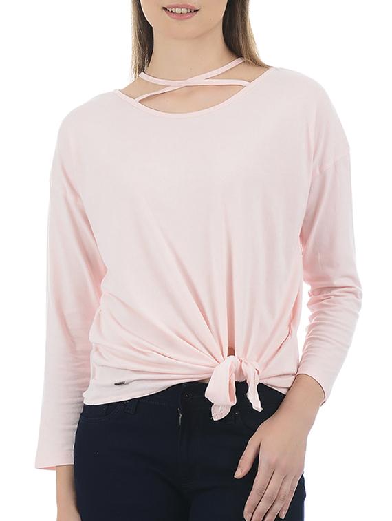x line neck front tie knot top - 15415276 - Zoom Image - 1
