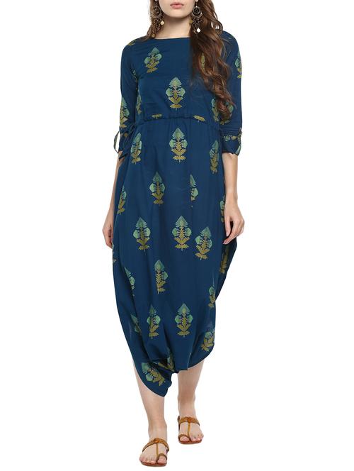 Cowl foil printed Dress - 15415335 - Standard Image - 1