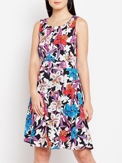 floral pleated a-line dress - 15415740 - Standard Image - 1