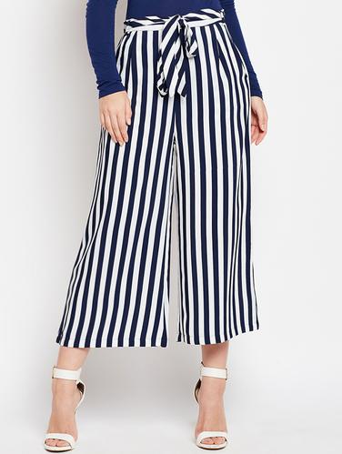 striped belted palazzo - 15415751 - Very Small Image - 1