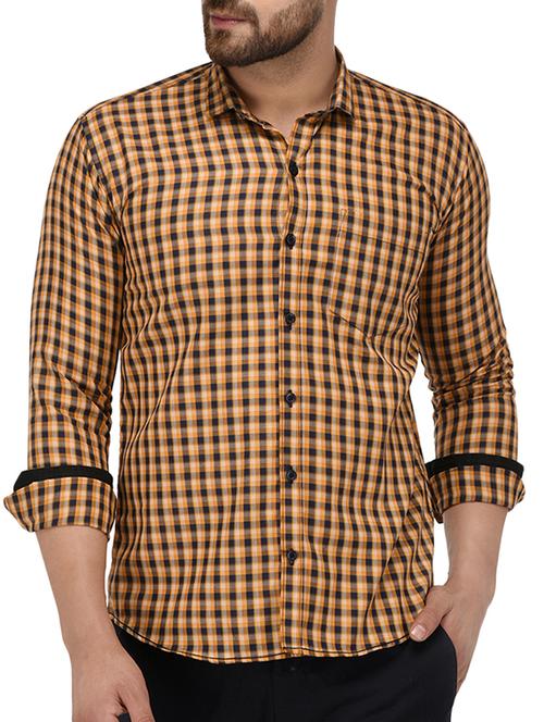 yellow cotton casual shirt - 15415883 - Standard Image - 1