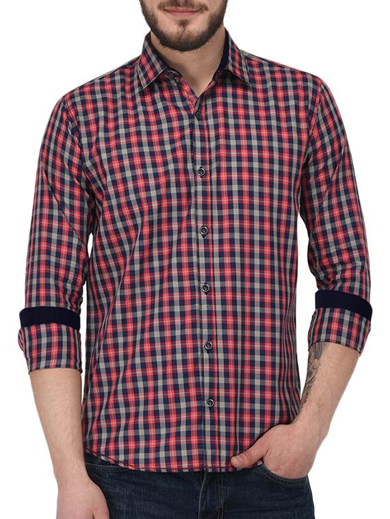 red cotton casual shirt - 15415884 - Zoom Image - 1