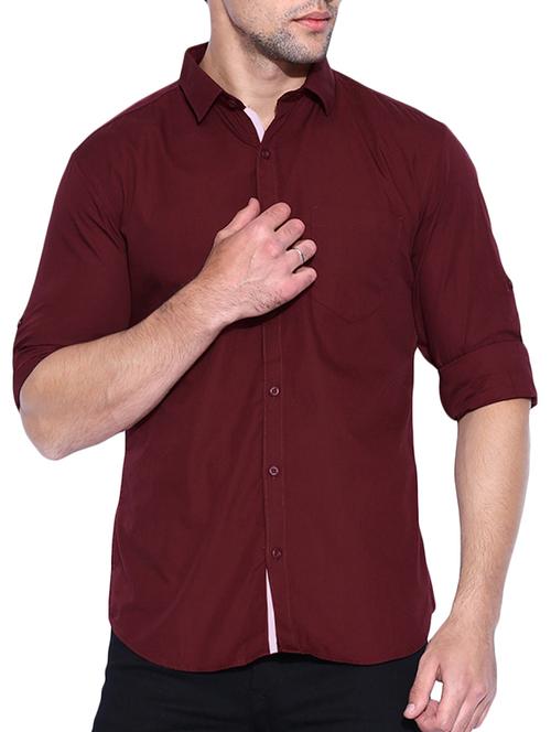 red cotton casual shirt - 15415888 - Standard Image - 1