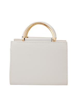 white leatherette (pu) regular handbag - 15415906 - Standard Image - 2