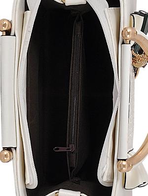 white leatherette (pu) regular handbag - 15415906 - Standard Image - 3