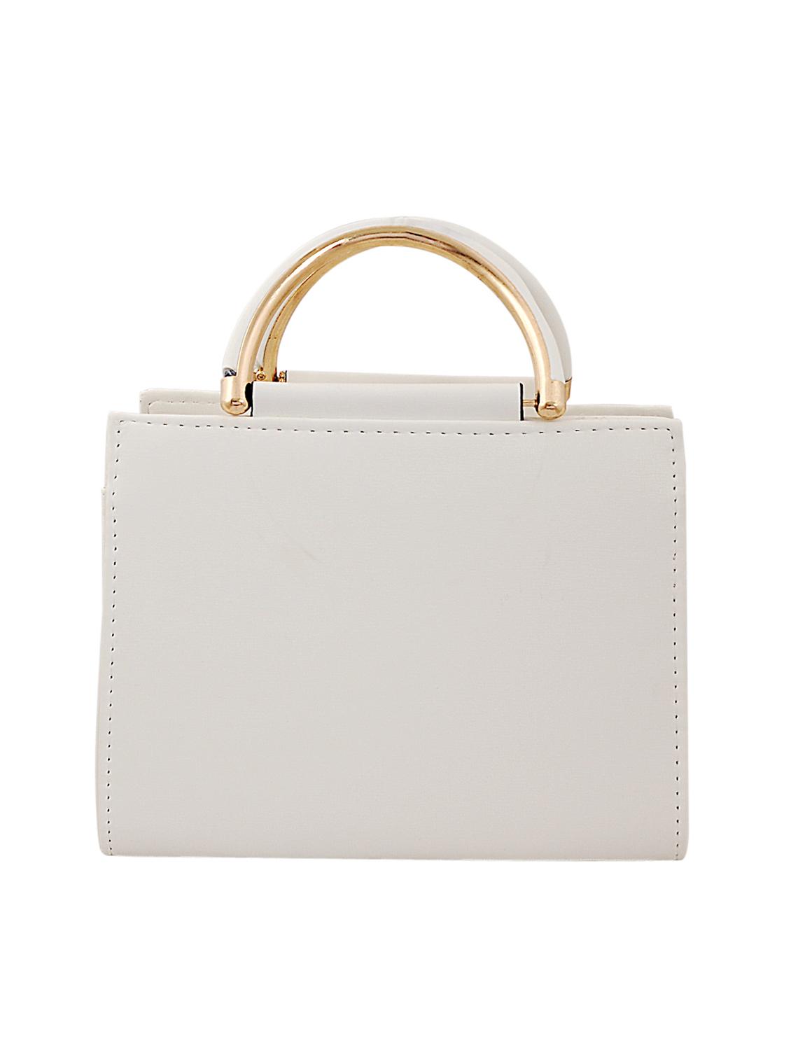 white leatherette (pu) regular handbag - 15415906 - Zoom Image - 2