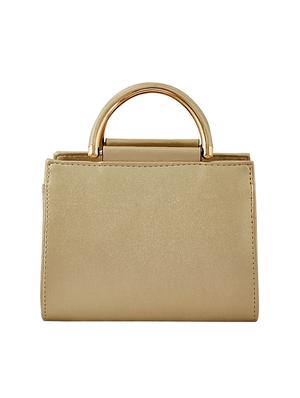 gold leatherette (pu) regular handbag - 15415907 - Standard Image - 2