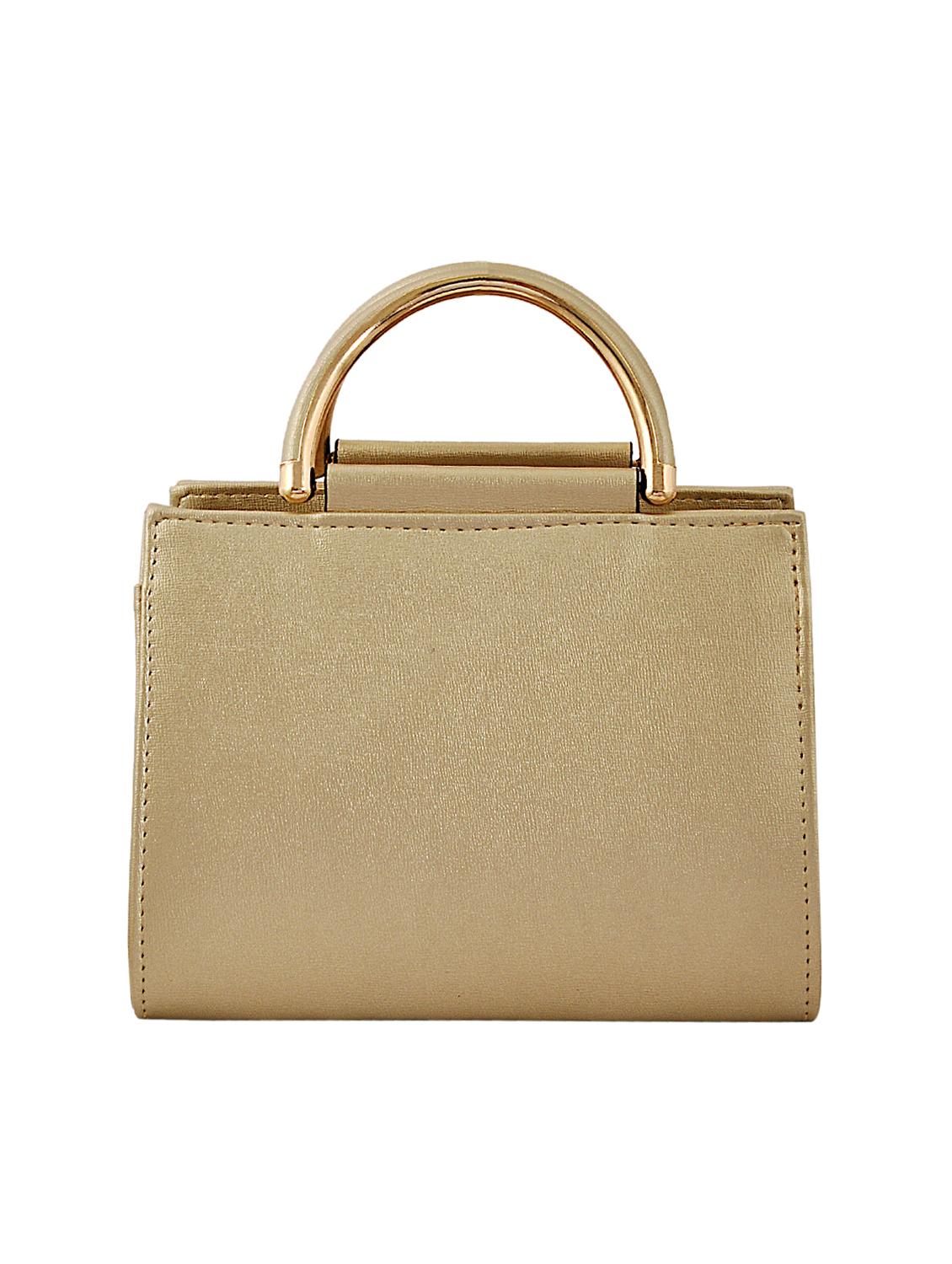 gold leatherette (pu) regular handbag - 15415907 - Zoom Image - 2