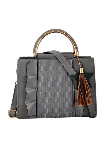 grey leatherette (pu) regular handbag - 15415908 - Very Small Image - 1