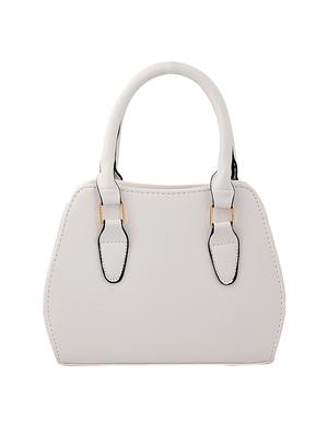 white leatherette (pu) regular handbag - 15415910 - Standard Image - 2