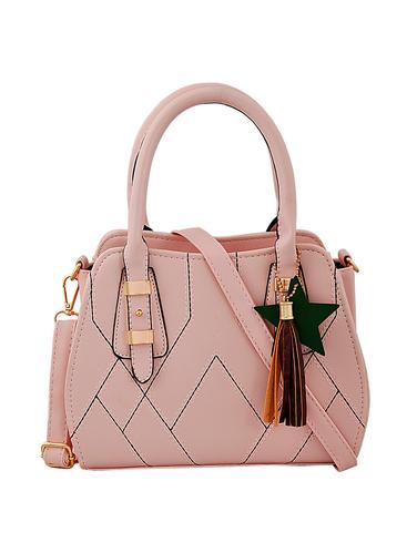 pink leatherette (pu) regular handbag - 15415911 - Very Small Image - 1