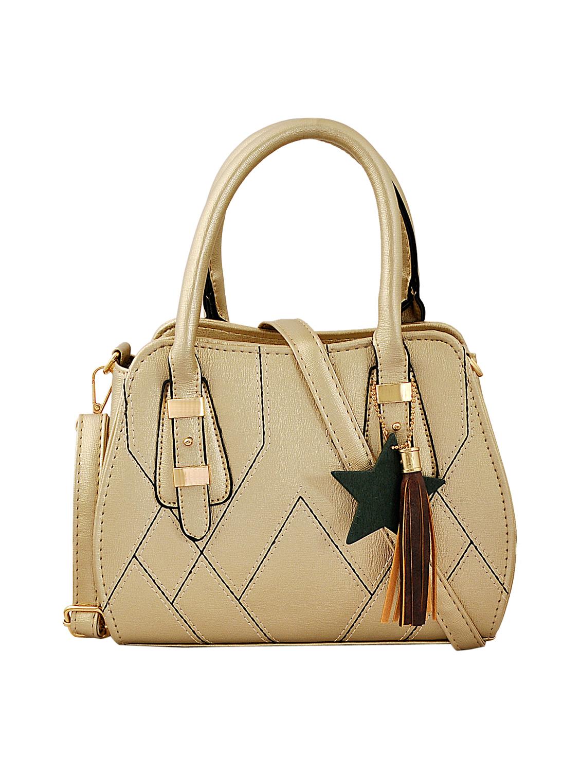 gold leatherette (pu) regular handbag - 15415912 - Zoom Image - 1