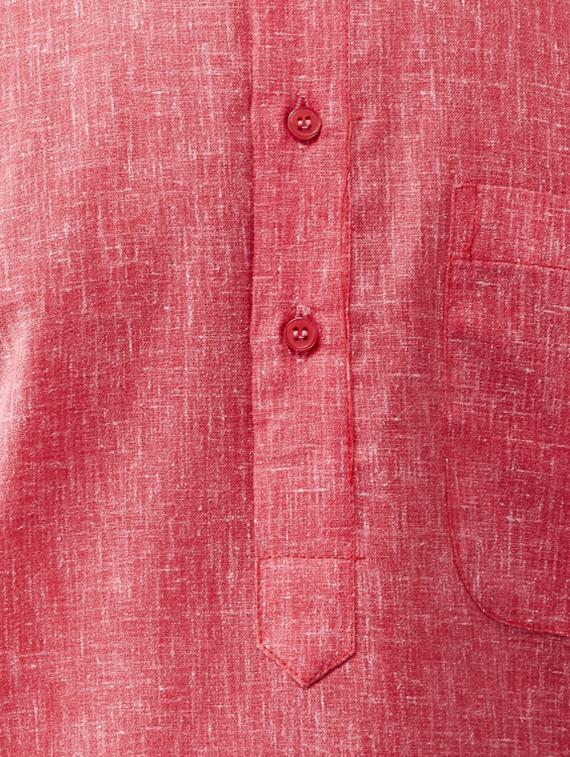 red cotton kurta pyjama set - 15415917 - Zoom Image - 4