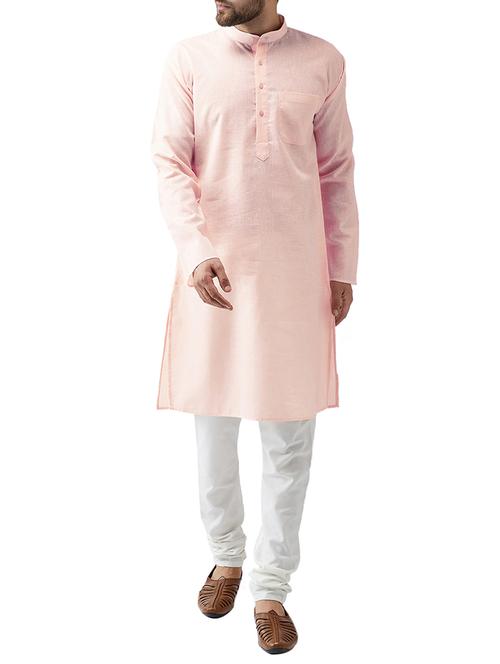 pink cotton kurta pyjama set - 15415919 - Standard Image - 1