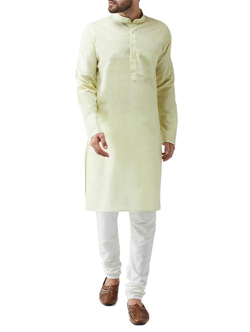 green cotton kurta pyjama set - 15415920 - Standard Image - 1