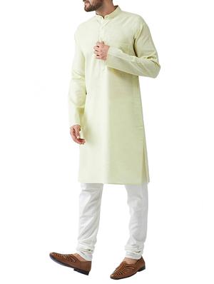 green cotton kurta pyjama set - 15415920 - Standard Image - 2