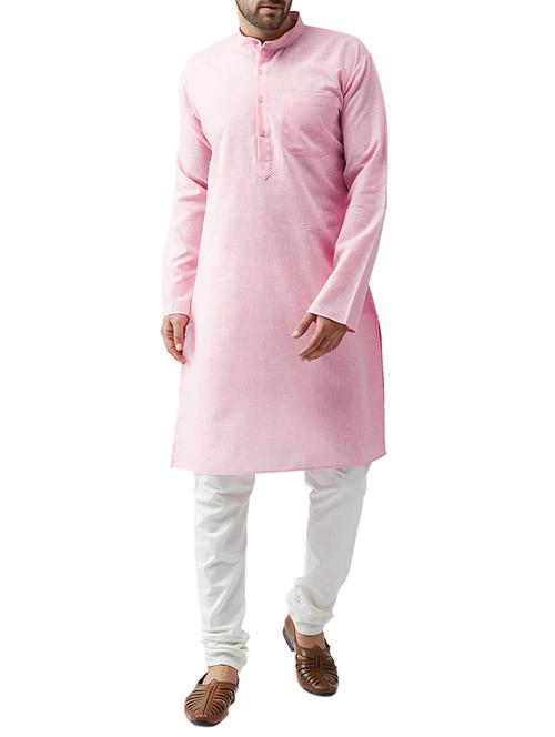 pink cotton kurta pyjama set - 15415925 - Standard Image - 1