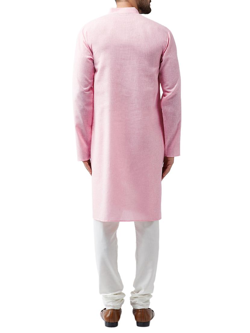 pink cotton kurta pyjama set - 15415925 - Zoom Image - 2
