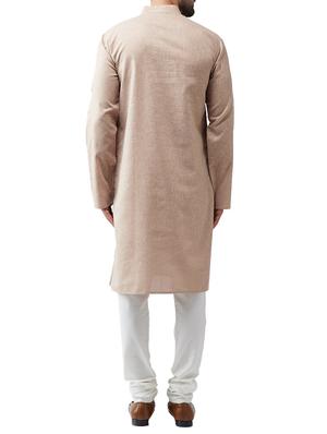 brown cotton kurta pyjama set - 15415927 - Standard Image - 2