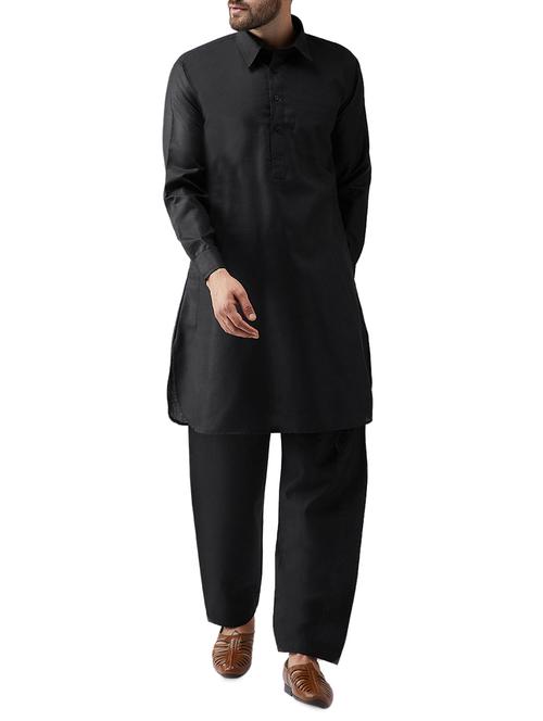 black cotton pathani set - 15415935 - Very Small Image - 1
