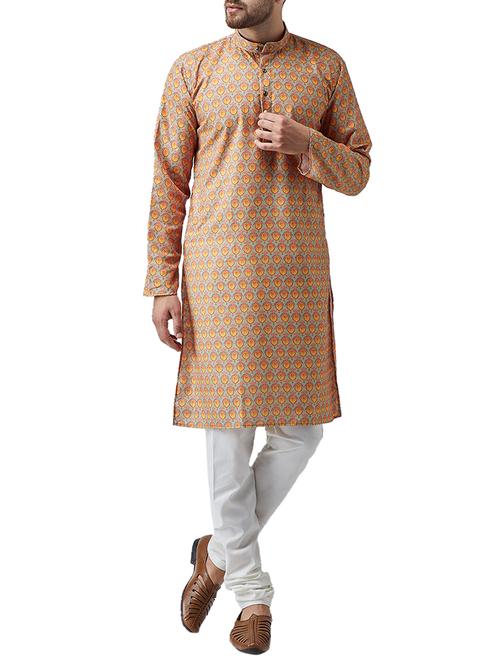 multi-coloured cotton kurta pyjama set - 15415975 - Standard Image - 1