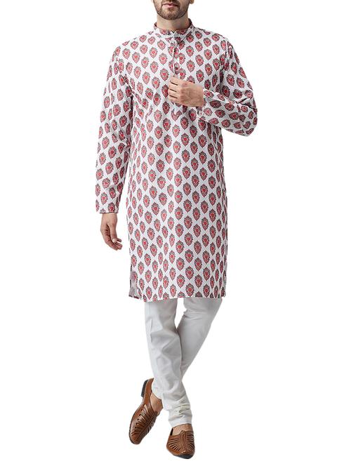 multi-coloured cotton kurta pyjama set - 15415976 - Standard Image - 1
