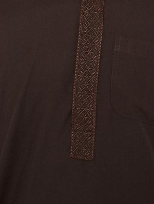 chocolate brown cotton pathani set - 15416072 - Standard Image - 4