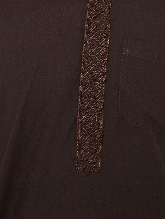 chocolate brown cotton pathani set - 15416072 - Zoom Image - 4