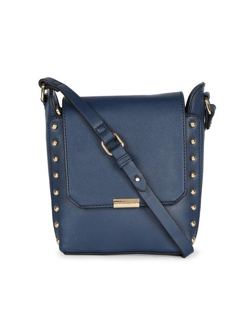 blue leatherette (pu) messenger sling bag - 15416110 - Very Small Image - 1