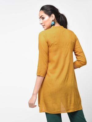 contrast piping detail asymmetric tunic - 15416343 - Standard Image - 3