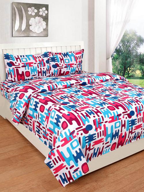 Polycotton double bedsheet with 2 pillow covers - 15416345 - Standard Image - 1