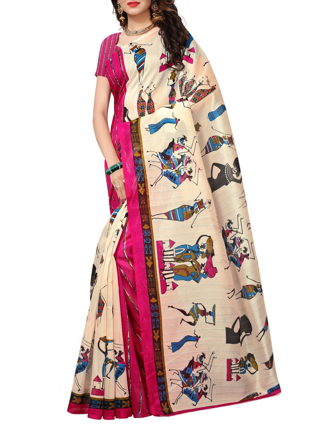 Conversational bhagalpuri saree with blouse - 15416447 - Zoom Image - 1