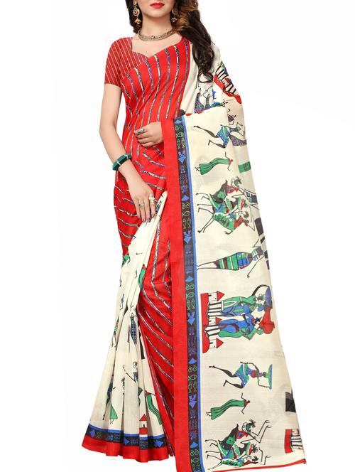 Conversational bhagalpuri saree with blouse - 15416448 - Standard Image - 1