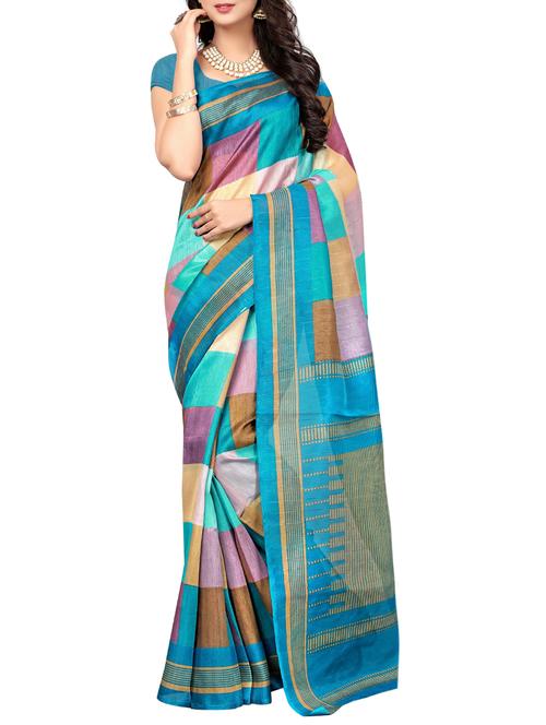 Geometrical Bhagalpuri Saree with blouse - 15416457 - Standard Image - 1
