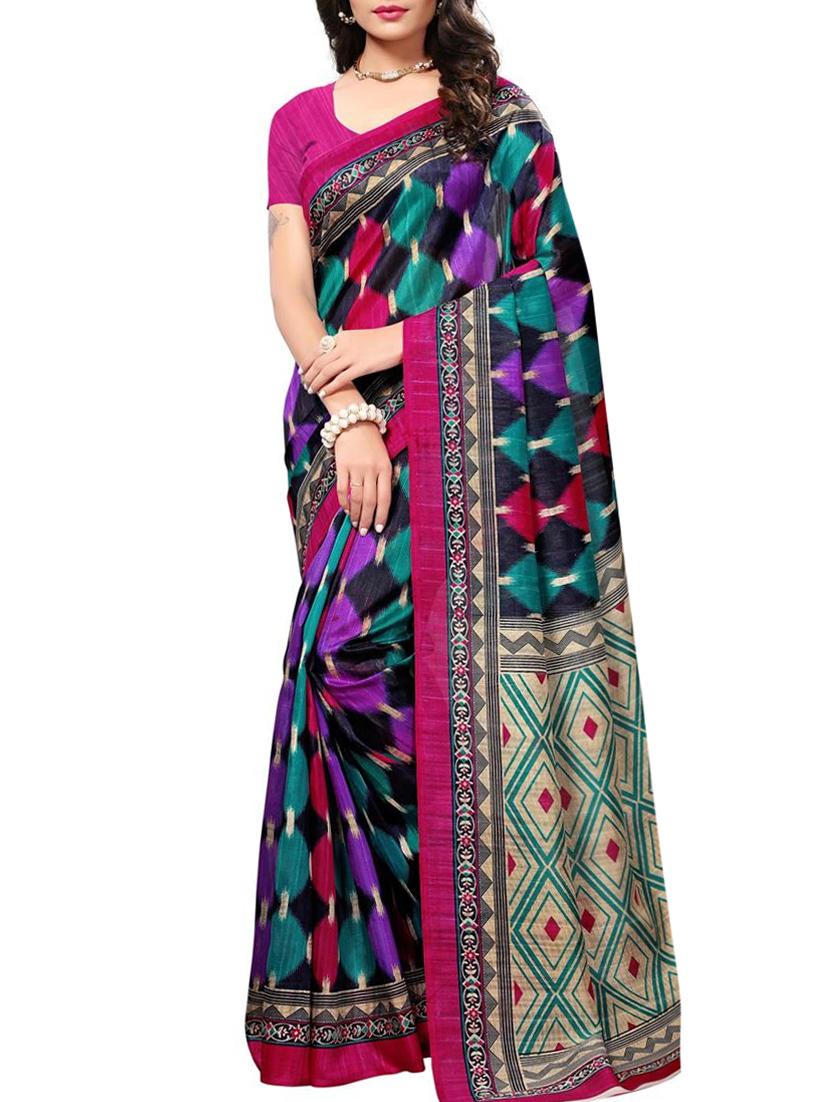 Geometrical Bhagalpuri Saree with blouse - 15416464 - Zoom Image - 1