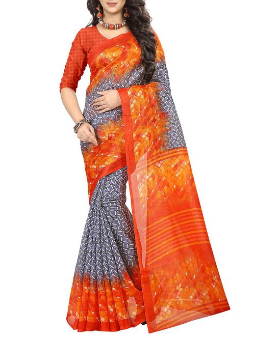 Geometrical Bhagalpuri Saree with blouse - 15416474 - Very Small Image - 1