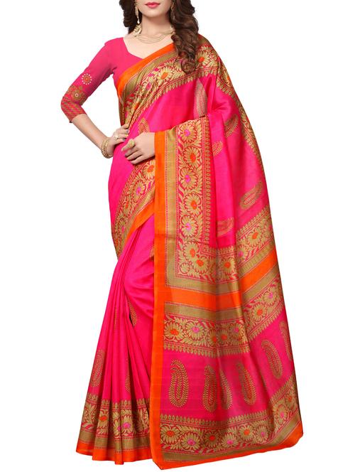 Paisley bhagalpuri saree with blouse - 15416477 - Standard Image - 1