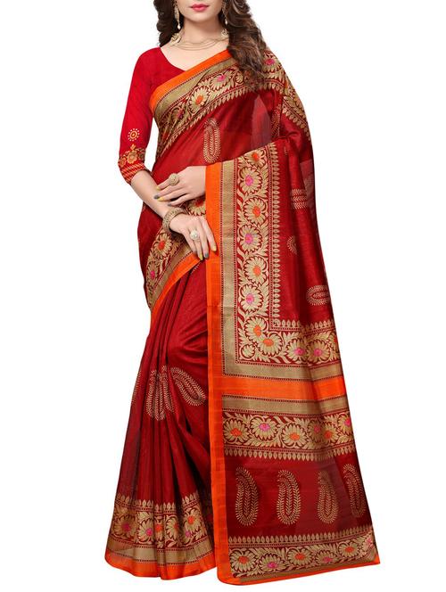Paisley bhagalpuri saree with blouse - 15416480 - Standard Image - 1
