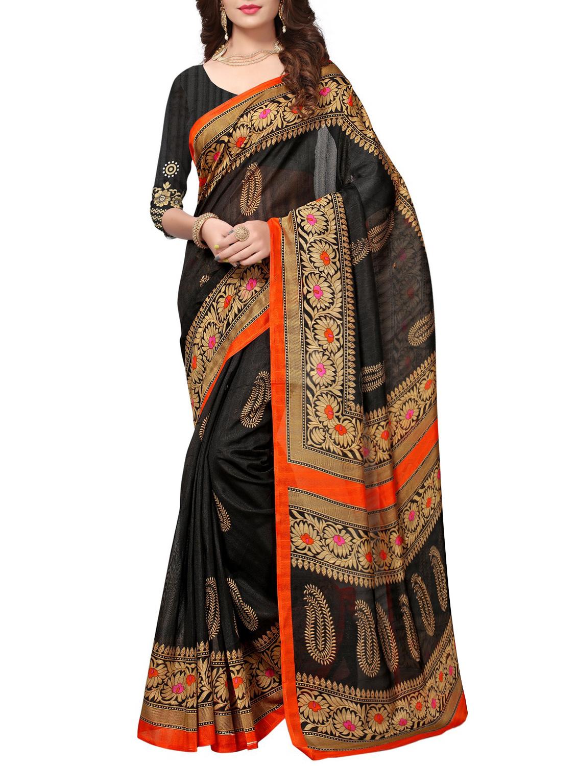 Paisley bhagalpuri saree with blouse - 15416481 - Zoom Image - 1