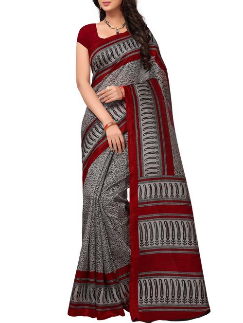 Paisley bordered bhagalpuri saree with blouse - 15416483 - Very Small Image - 1