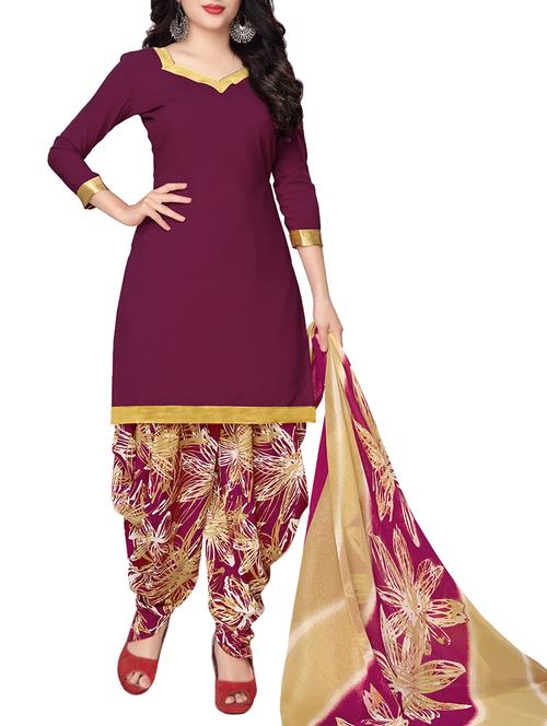 Printed unstitched salwar suit - 15416507 - Very Small Image - 1