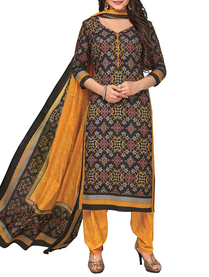 Printed unstitched salwar suit - 15416513 - Zoom Image - 1