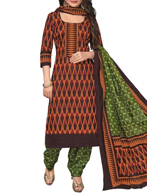 Printed unstitched salwar suit - 15416515 - Standard Image - 1