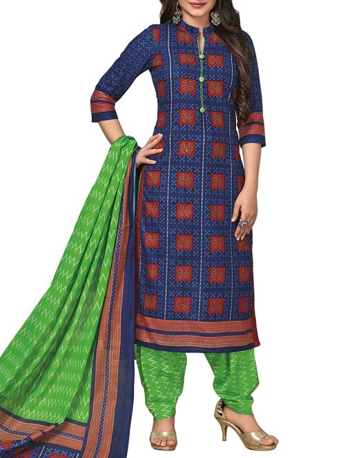 Printed unstitched salwar suit - 15416516 - Standard Image - 1